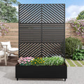 Metal Raised Garden Bed with Trellis and Wheels (Style 46GP)