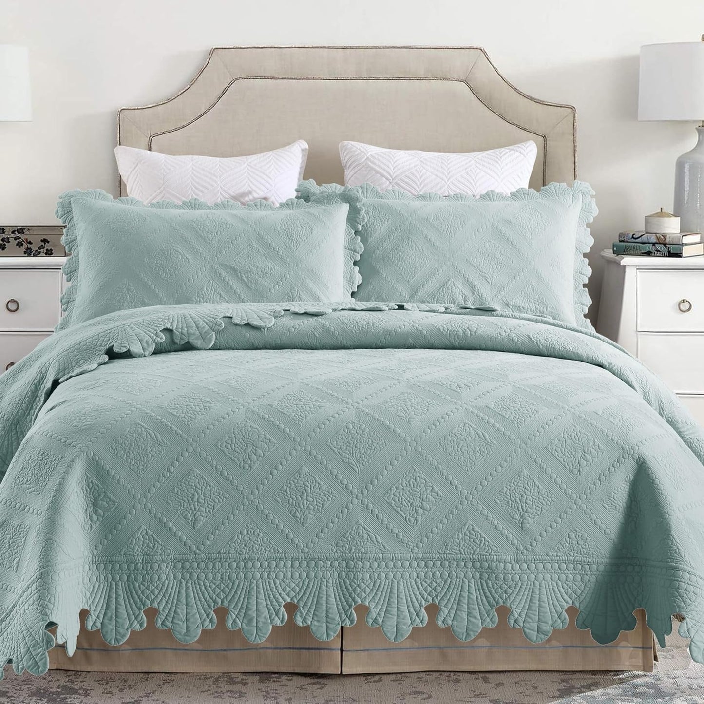 MarCielo 3-Piece Cotton Oversized Bedspread for Year-Round Comfort