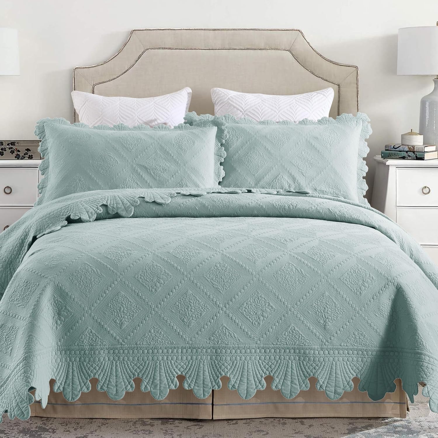 MarCielo 3-Piece Cotton Oversized Bedspread for Year-Round Comfort
