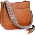 Crossbody Bag Women Vegan Leather Hobo Handbag with 2 Straps - Large