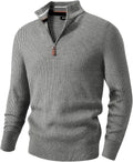 Quarter Zip Pullover Sweater for Men - Warm Fall Knit Essential