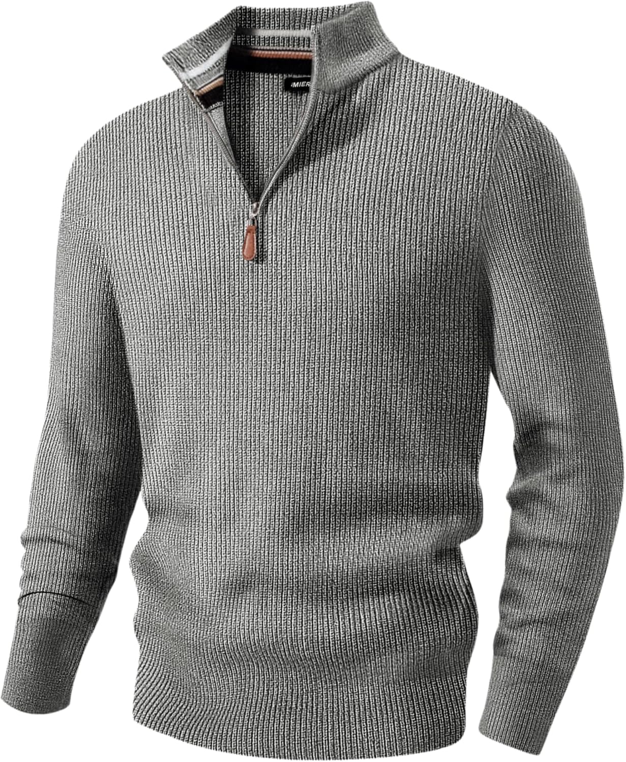 JMIERR Mens Quarter Zip Pullover Sweater for Fall and Winter