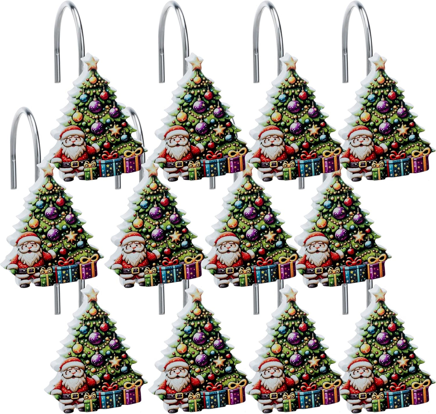 Set of 12 Christmas Shower Hooks - Decorate with Ease!
