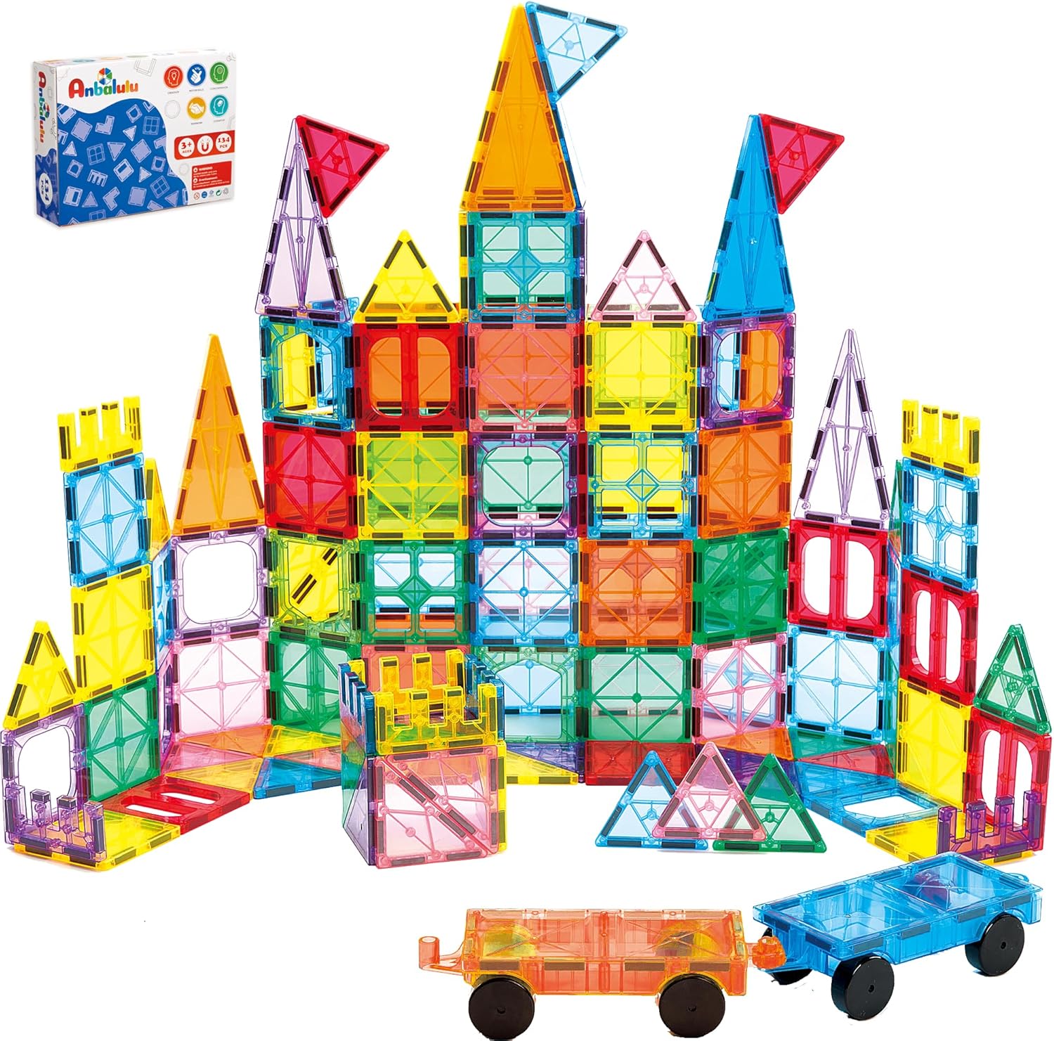 Magnetic Building Tiles Set for Creative Kids - 134PCS Fun