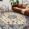 Washable Area Rug 9 ft x 12 ft Retro Boho Design - Soft, Non-Slip