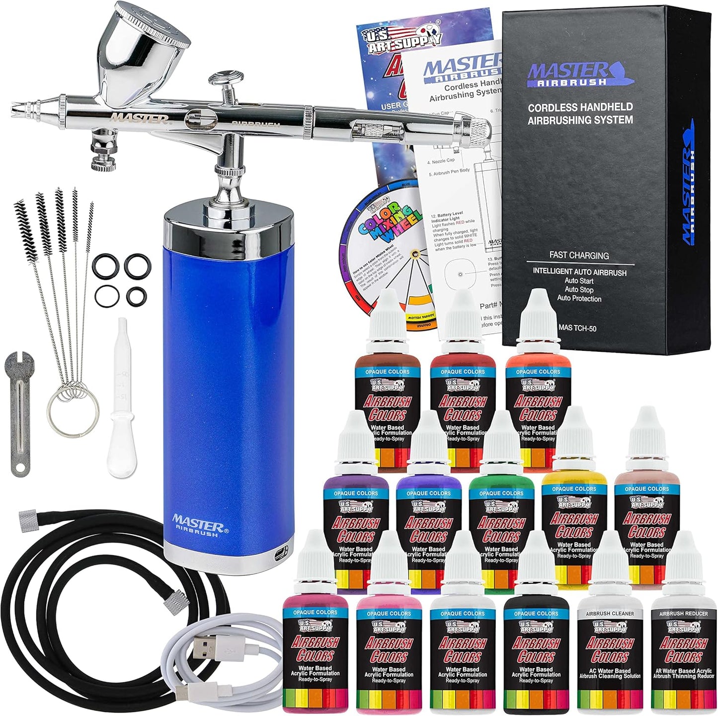 Portable Power: 12 Colors, Rechargeable Airbrush Kit