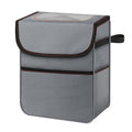 Simple Deluxe Car Trash Can with Lid and Storage Pockets - Compact