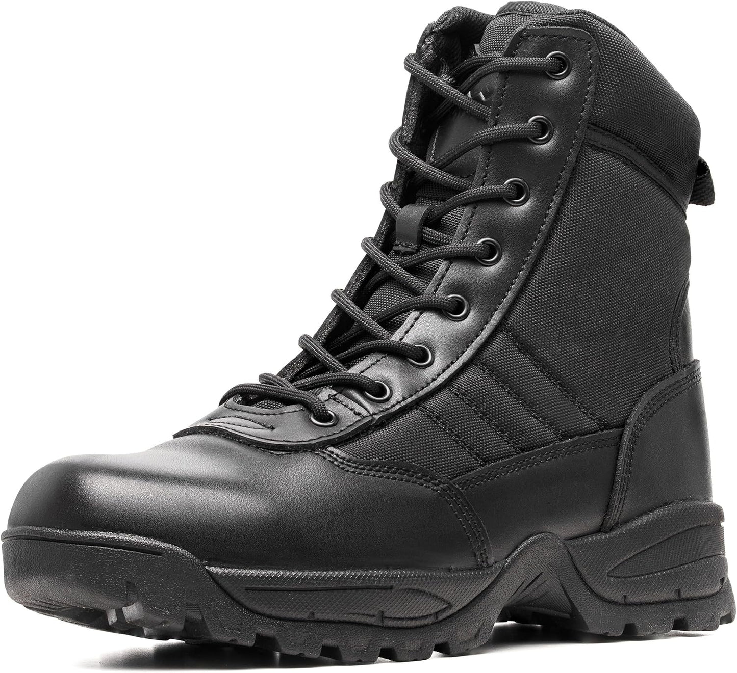 Men's Military Tactical Combat Boots with Side Zipper Design