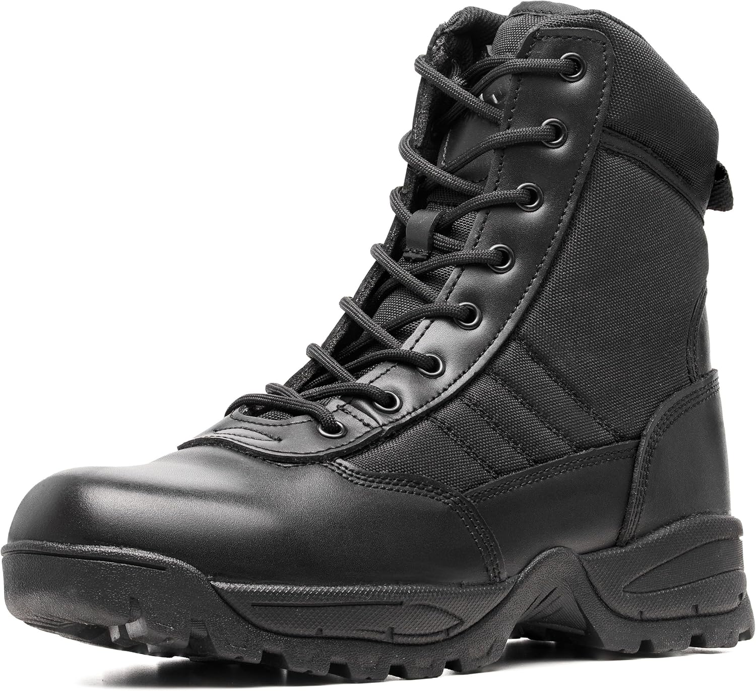 Men's Military Tactical Combat Boots with Side Zipper Design
