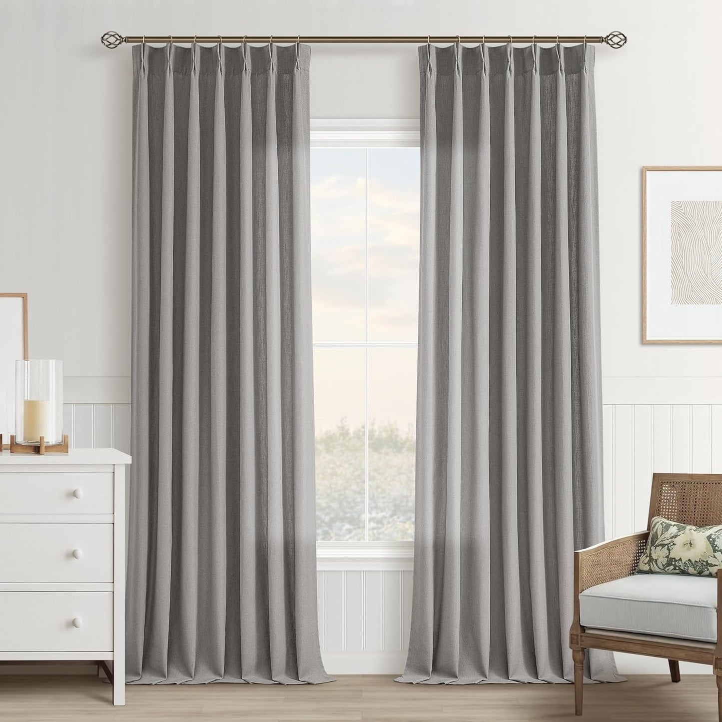 Grey Linen Curtains 96 Inches Long for Elegant Living Spaces