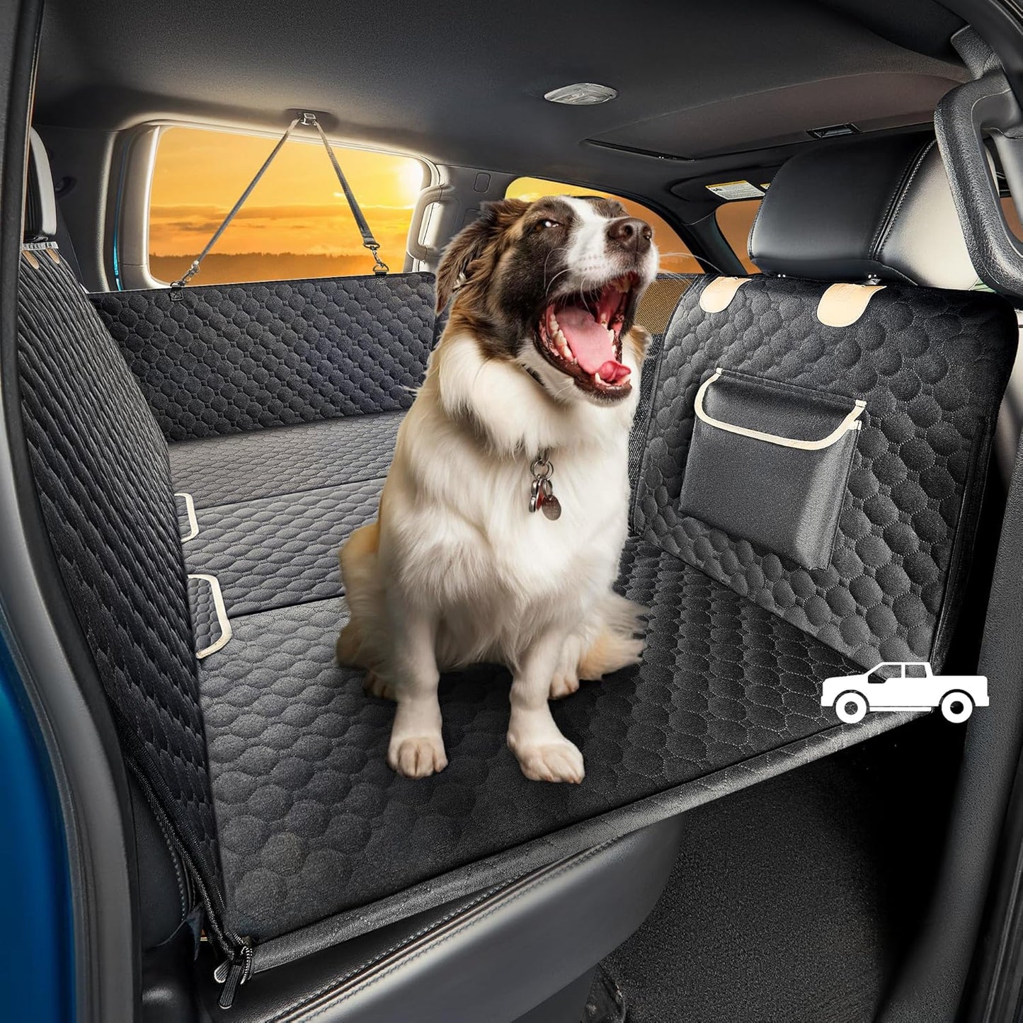 SHARLOVY XL Truck Back Seat Extender for Dogs - Heavy Duty Cover