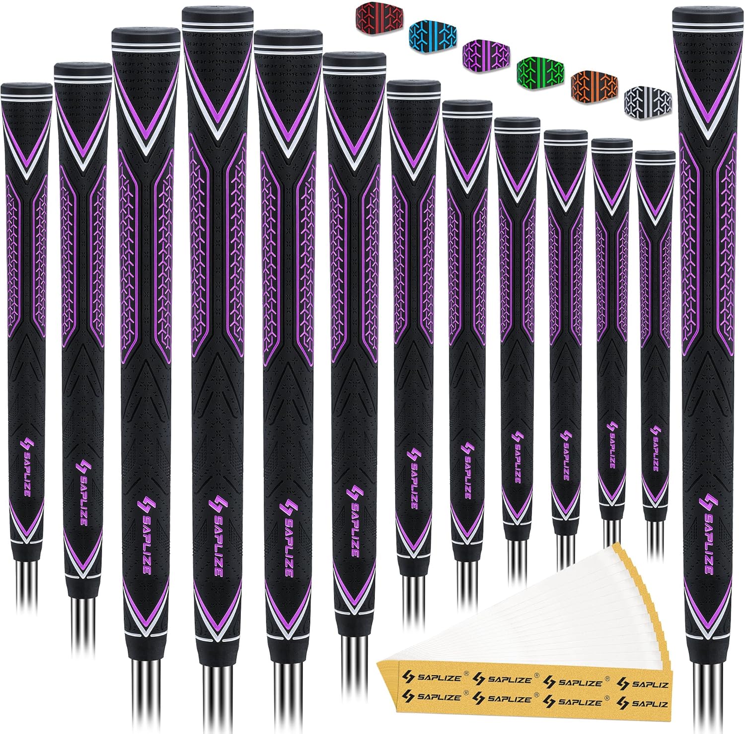 SAPLIZE CC10 Golf Grips 13 Pack for Enhanced Swing Stability