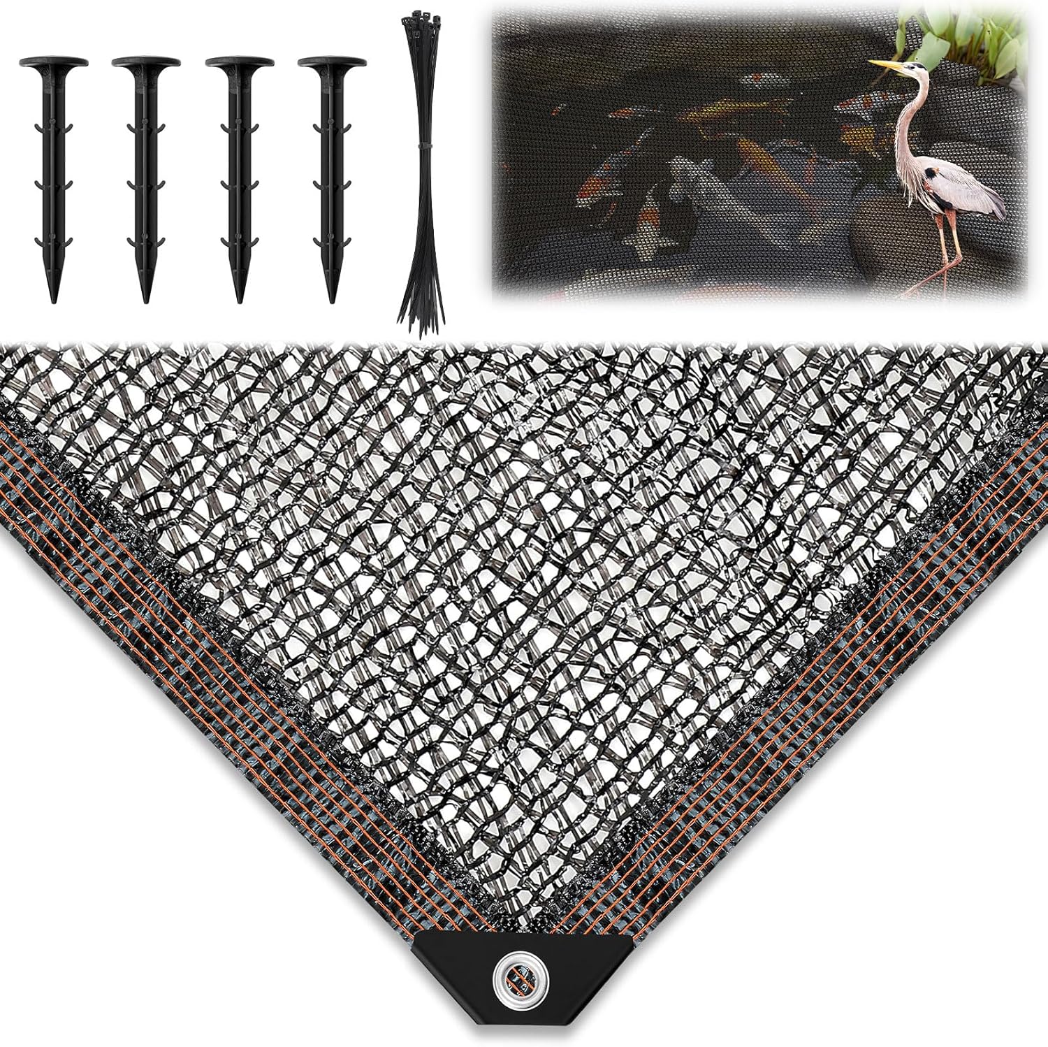 Koi Pond Netting Kit 12 x 30ft for Fish Protection and Leaf Control