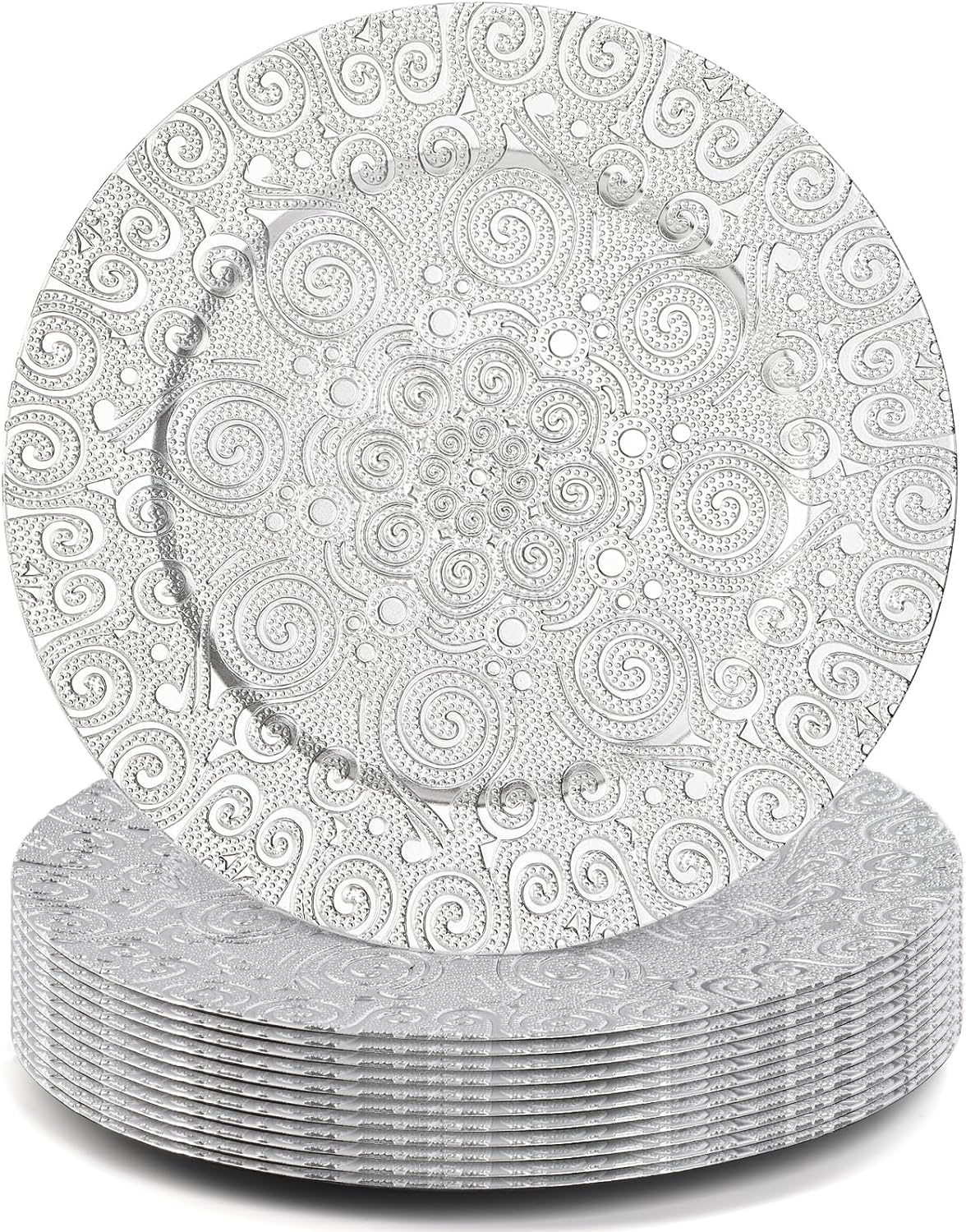 Elegant Silver Charger Plates for Special Events!