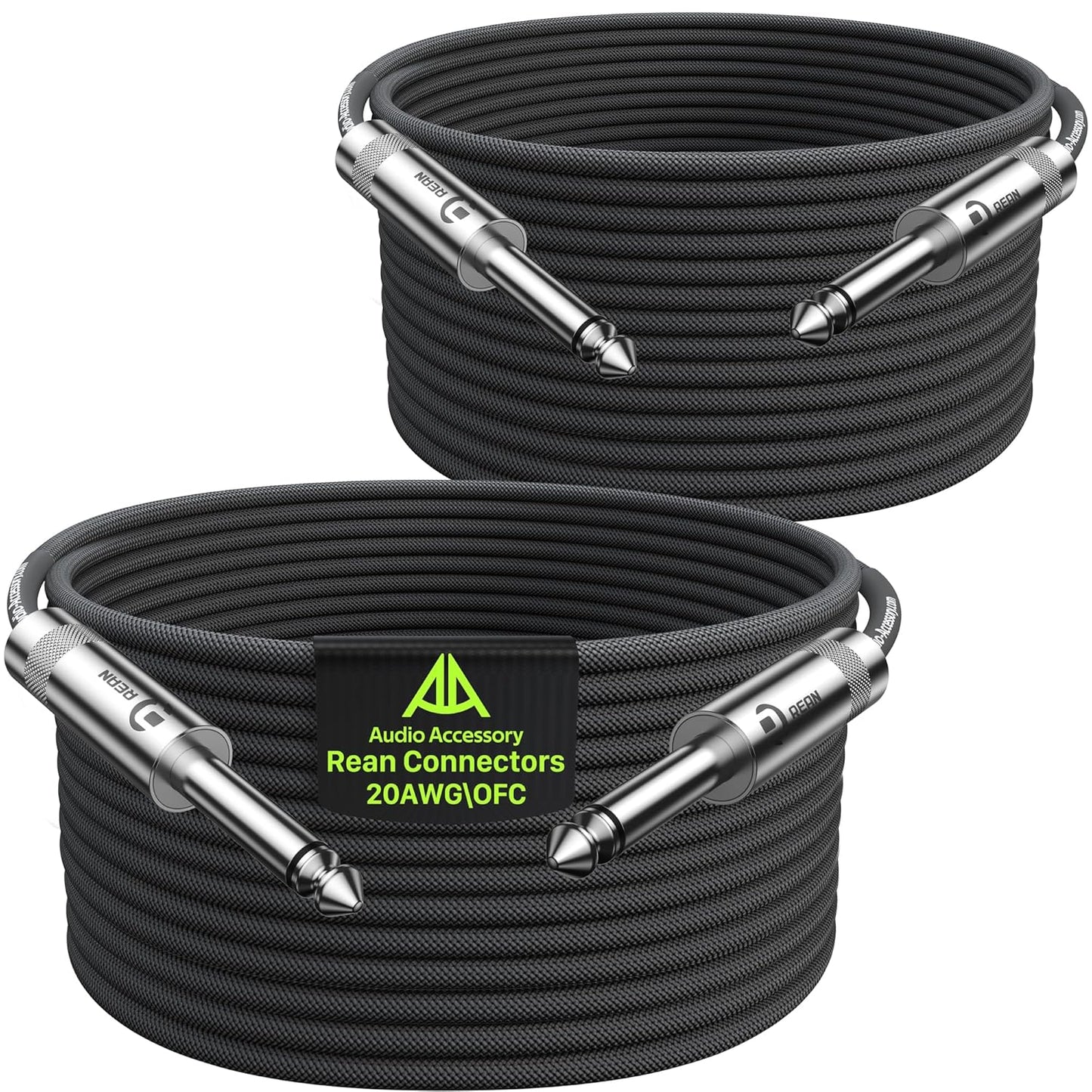 1/4 Instrument Cable 25 ft 2 Pack - Ultimate Guitar Sound Quality