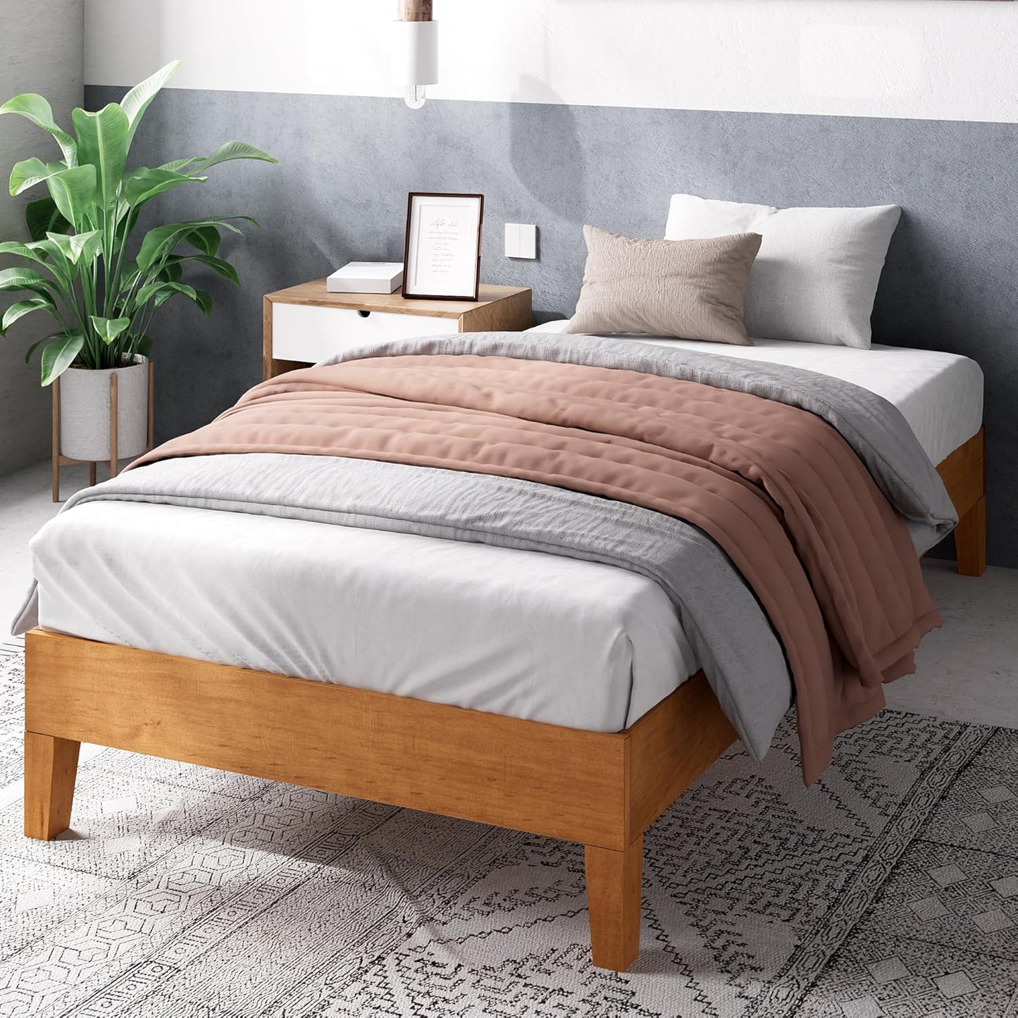 ZINUS Alexis Deluxe Wood Platform Bed Frame for Twin Size