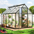 6x9 FT Quick Setup Polycarbonate Greenhouse with Roof Vent - Easy
