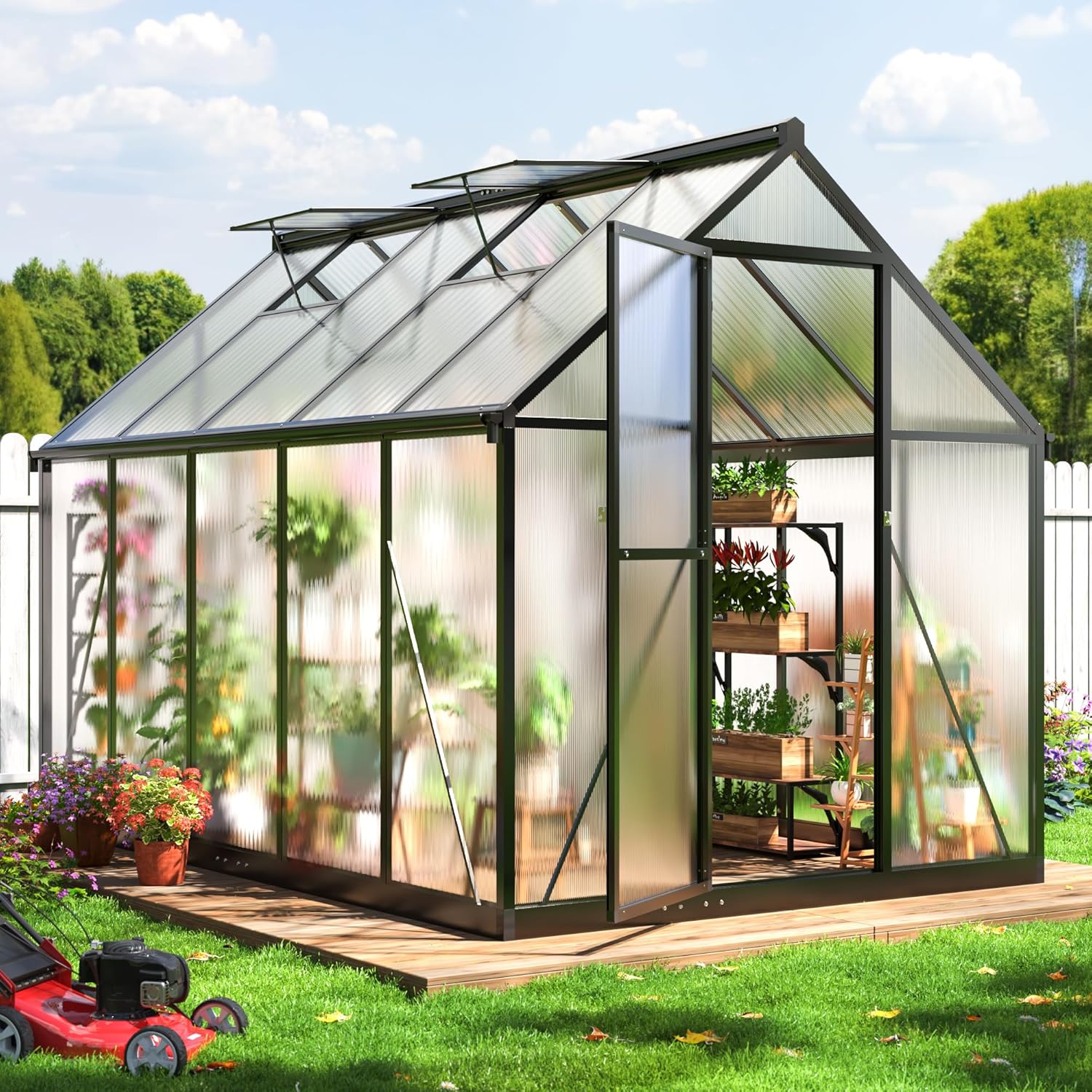 6x9 FT Quick Setup Polycarbonate Greenhouse for Your Garden