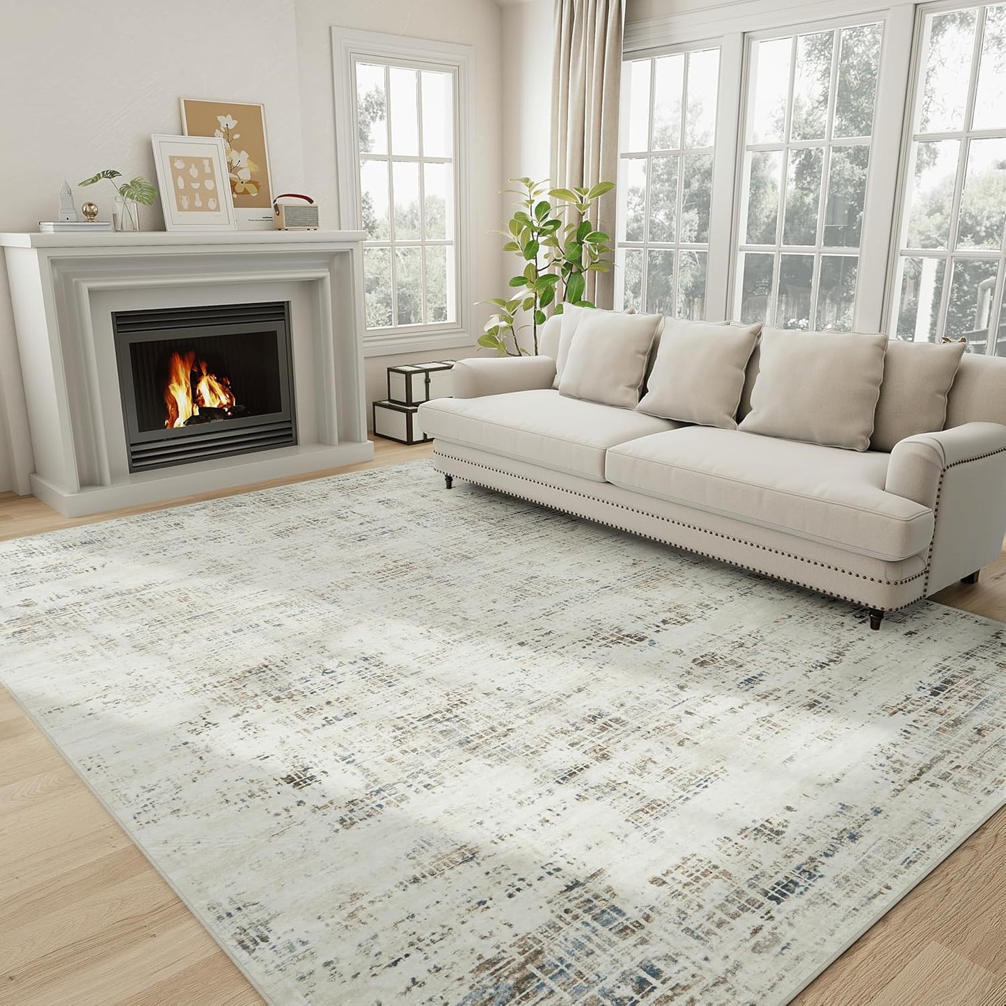 6x9 Area Rugs for Living Room: Soft Washable Non-Skid Carpet