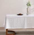 EVERLY Pure Linen Hemstitch Tablecloth 60x132 in - Natural Stonewashed