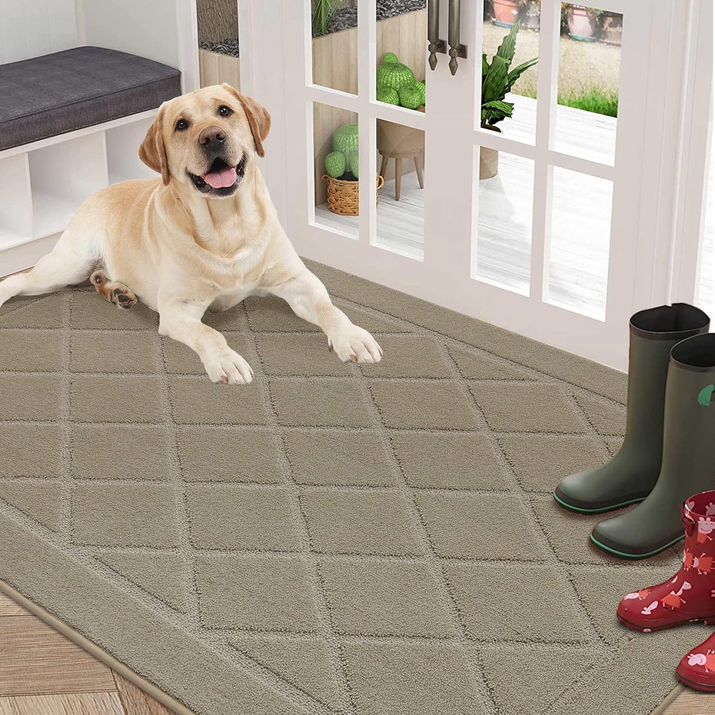 BEQHAUSE Dirt Trapper Door Mat 36in x 60in for Muddy Shoes