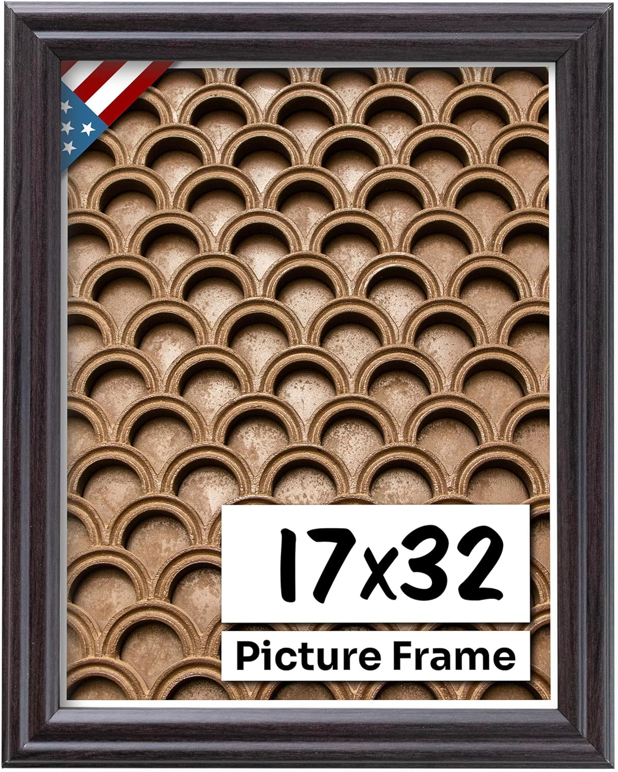 Coffee Brown 17x32 Picture Frame - Handmade Solid Wood Decor