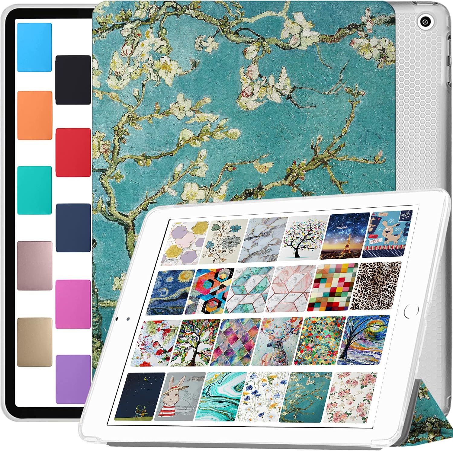 DuraSafe iPad Air 1 2 Case with Clear Back Shell - Blossom Design