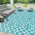 HEBE Outdoor Rug Waterproof 8x10 Reversible Plastic Straw Rug - Patio