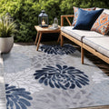 Floral Indoor Outdoor Rug 5x7 - Washable, Stain Resistant Large Area