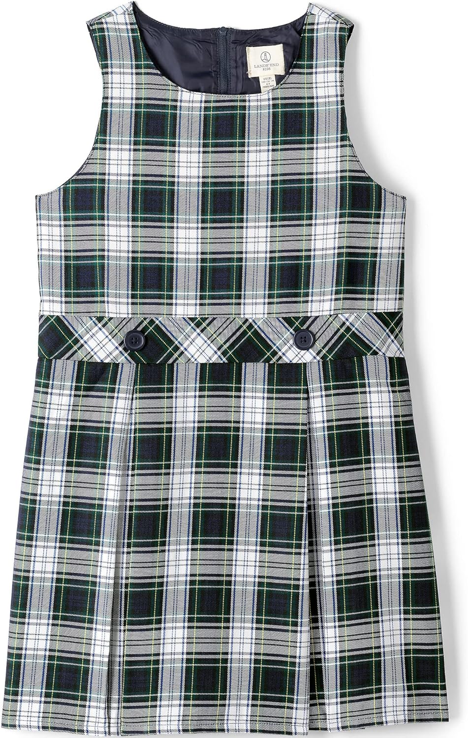 Lands' End Girls Uniform Plaid Jumper for School Comfort