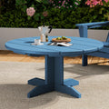 Outdoor Round Coffee Table for Patio and Garden - Durable Blue