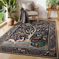 Area Rugs 4x6 Vibrant Tree of Life Patterned Washable Rug - Low Pile