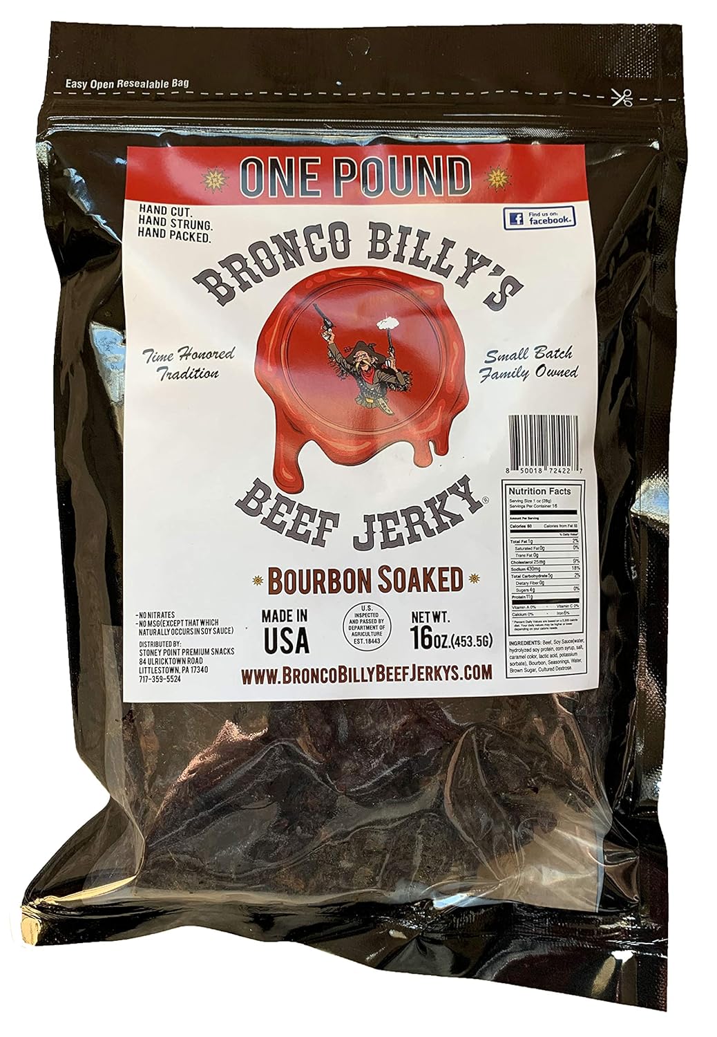Bronco Billy's Bourbon Soaked Beef Jerky - Authentic Flavor