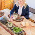 Homespice Chester Braided Oval Table Runner - Rustic Red Lodge Accent