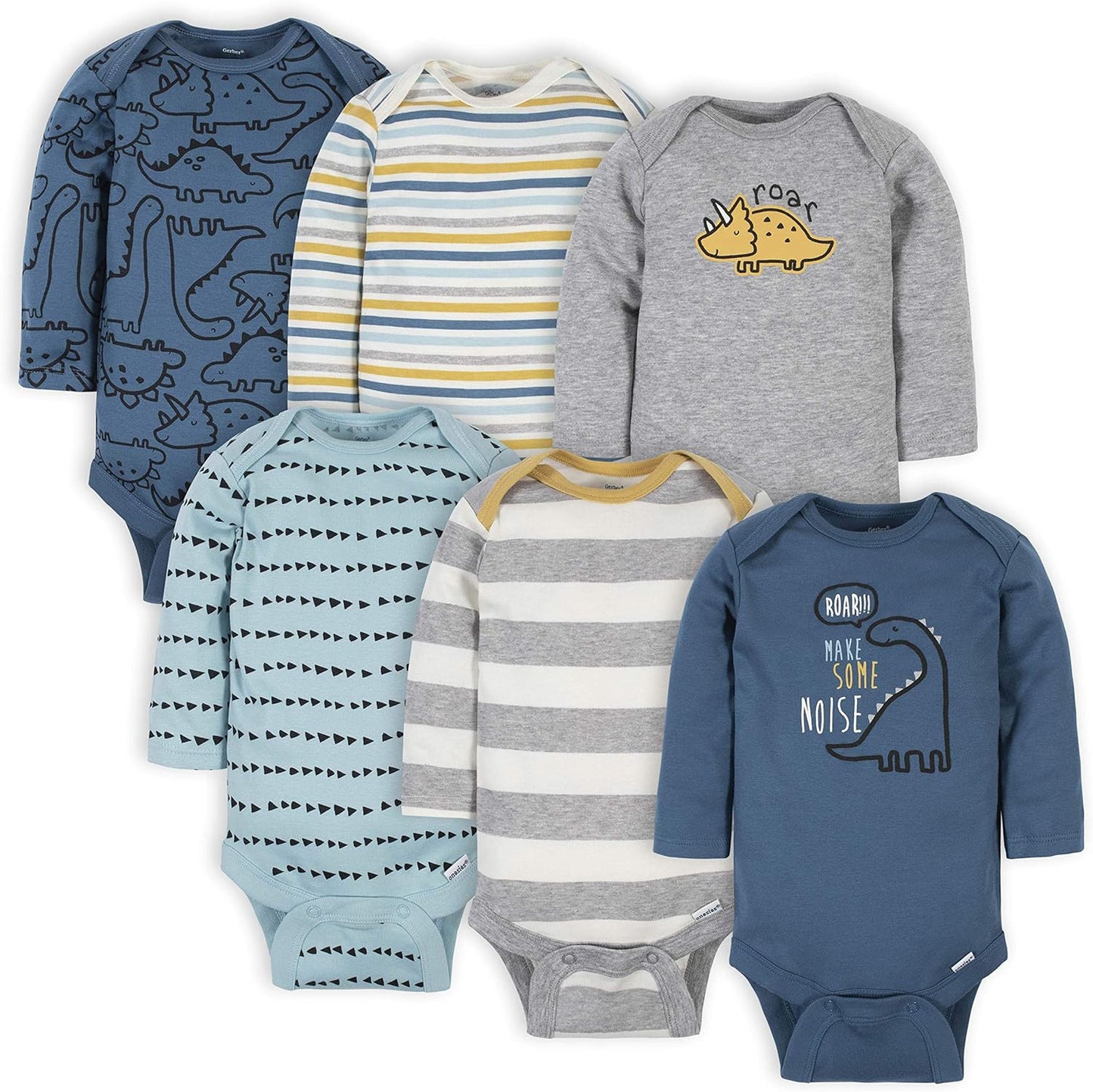 Gerber Baby Boys' 6-Pack Long-Sleeve Onesies: Cozy Comfort!