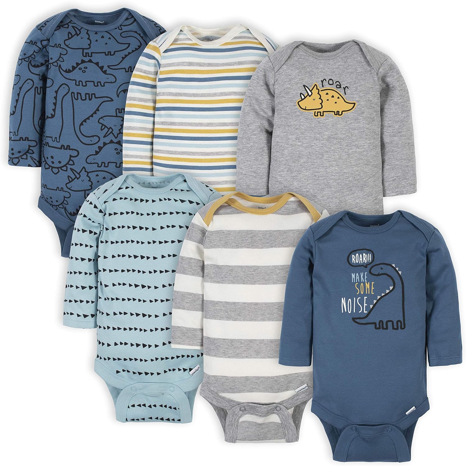Gerber Baby Boys' 6-Pack Long-Sleeve Onesies: Cozy Comfort!