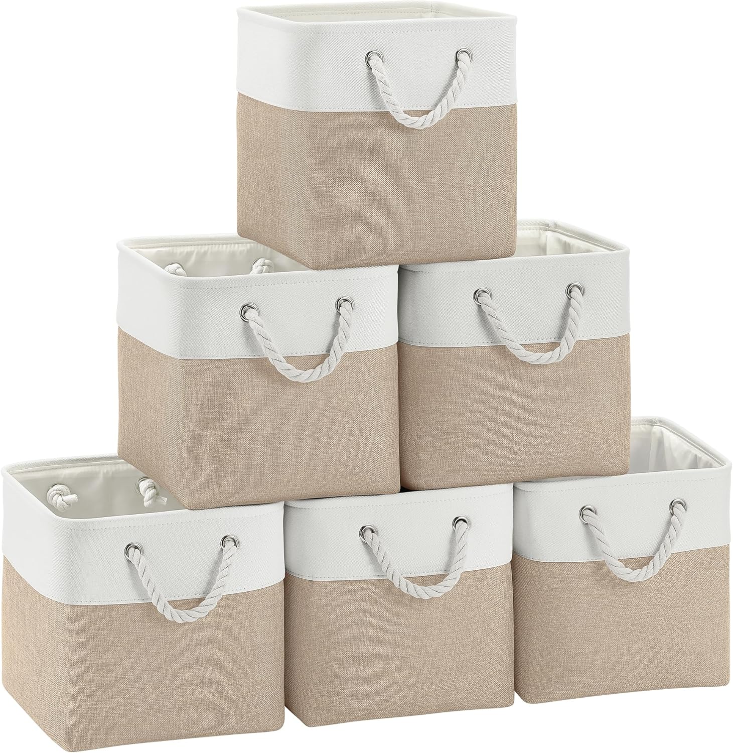 Durable Fabric Cubes Storage Basket 6 Pack for Home Office