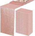 15 Pack Sequin Table Runner 12 in x72 in Rose Gold - Sparkly Event