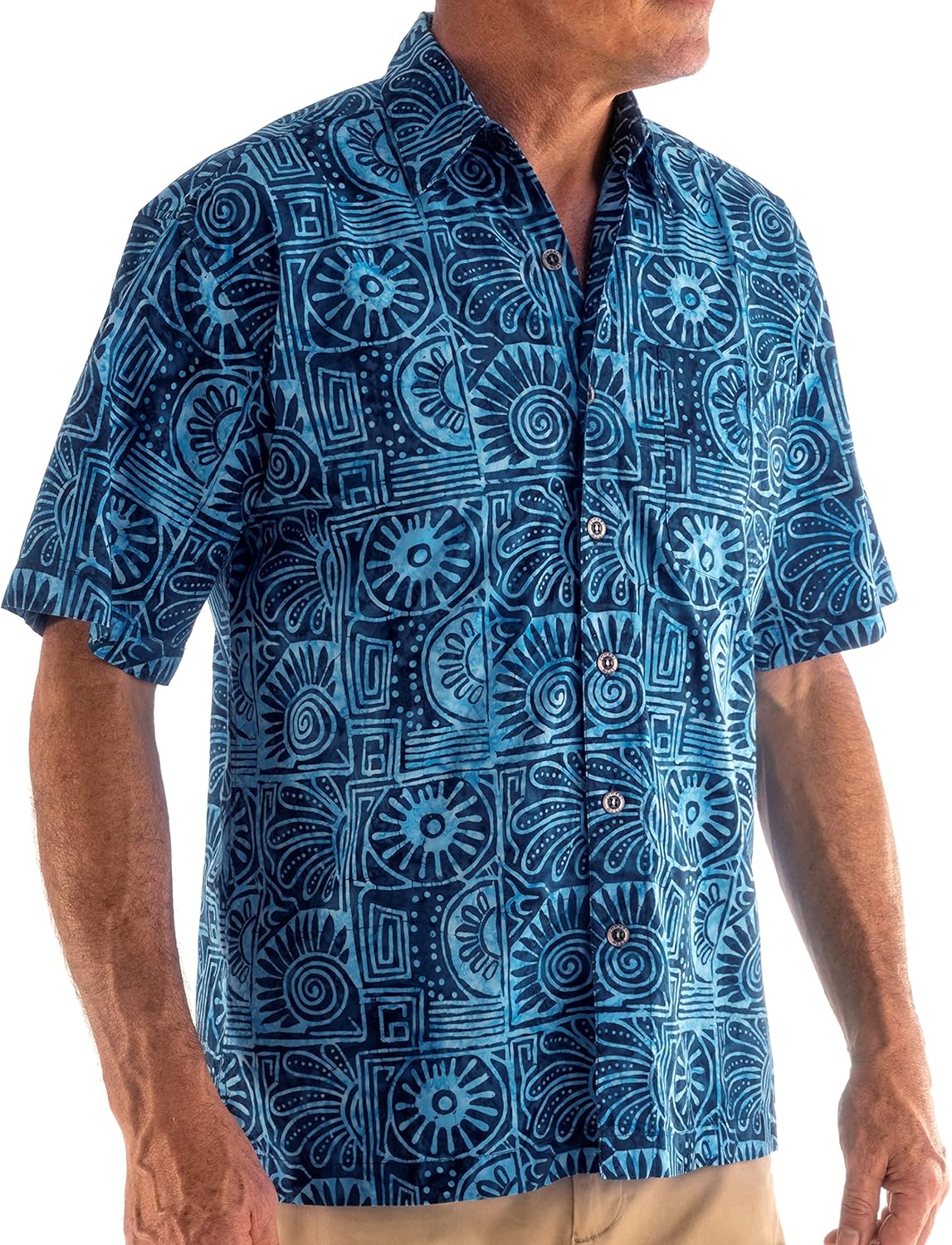 Indo Bay Tropical Hawaiian Cotton Batik Shirt for Summer Style