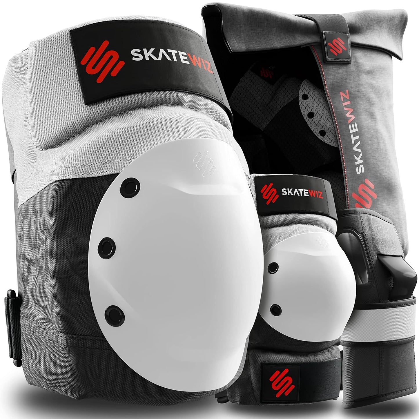 SKATEWIZ Knee and Elbow Pads Set for Roller Skating Safety
