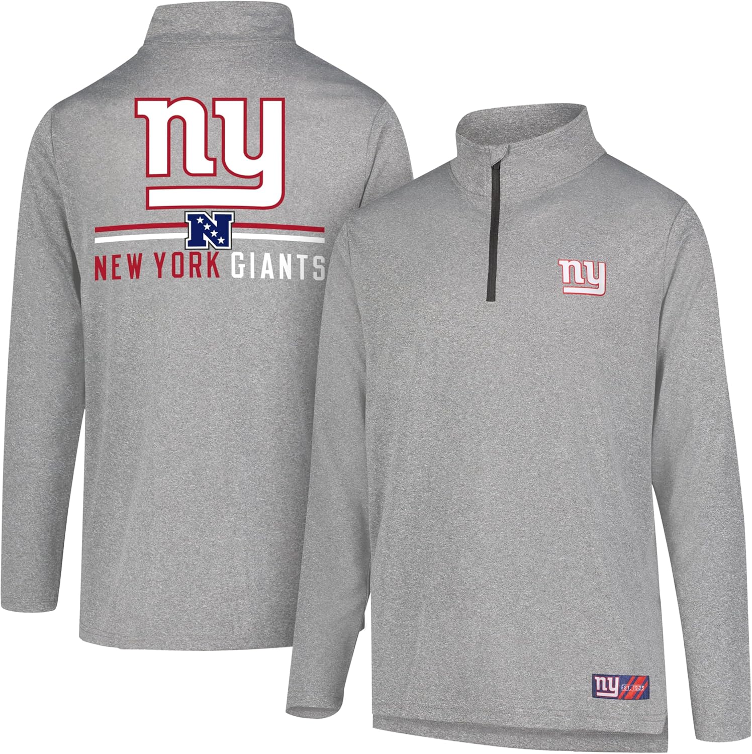 Ultra Game Men's NFL Official Super Soft Quarter Zip T-Shirt