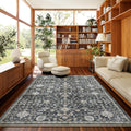 6x9 Washable Rug Low Pile Boho Distressed - Soft, Non-Slip