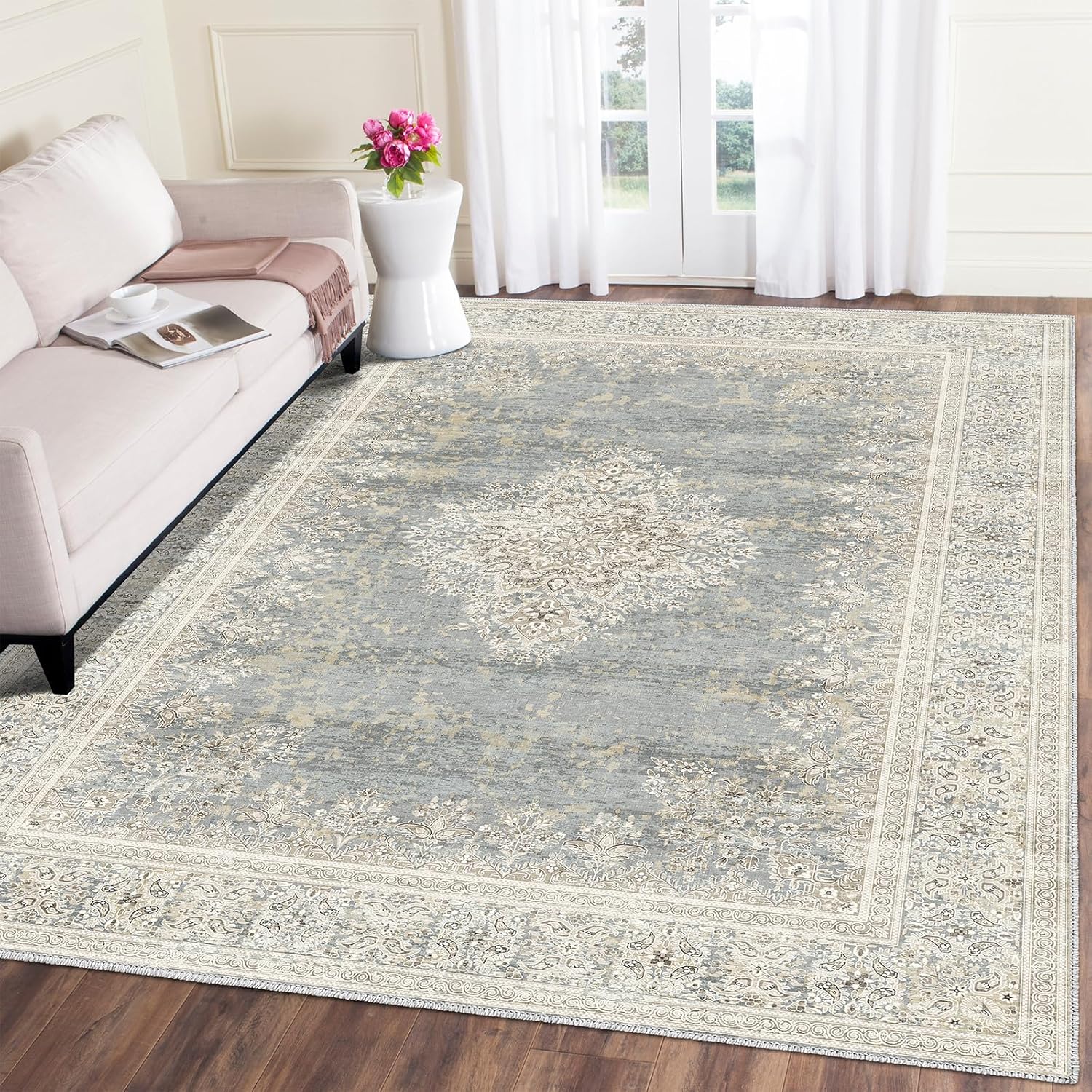5x7 Area Rugs for Living Room, Non Slip Boho Carpet Decor