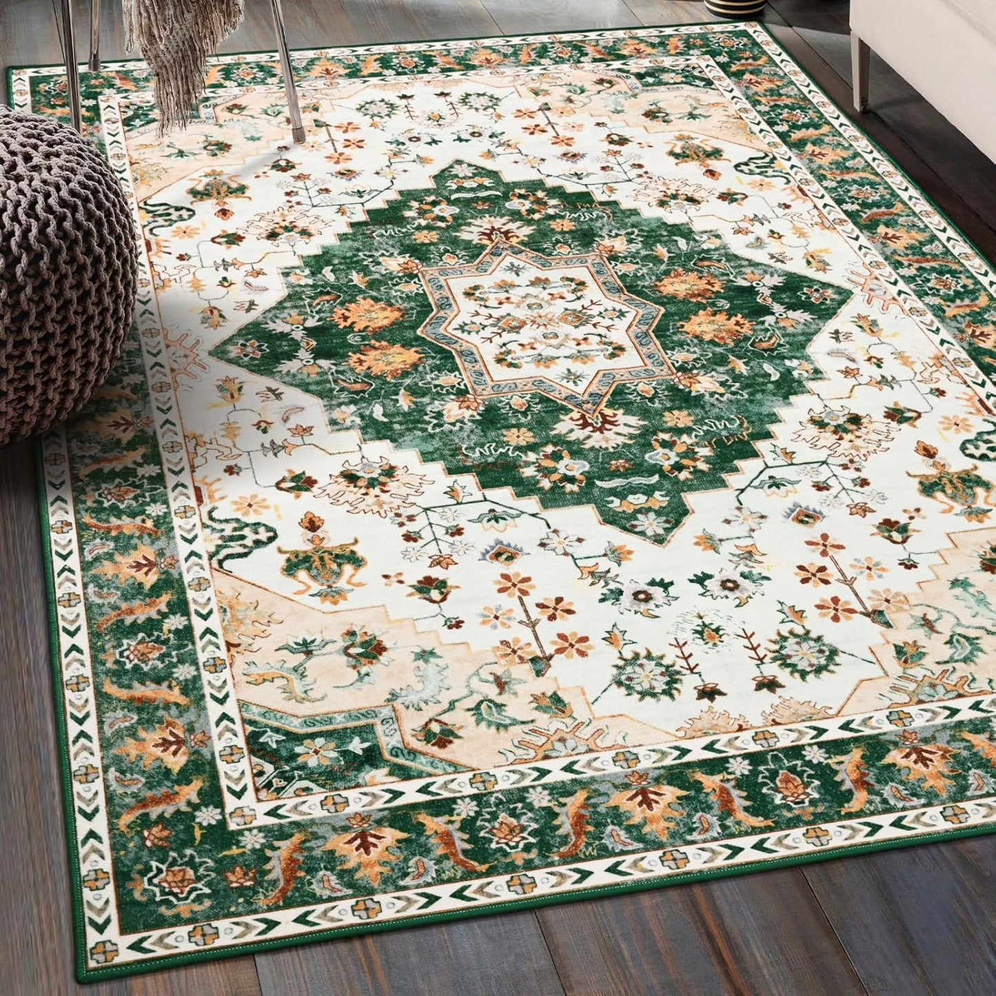 Amearea Vintage Design Area Rugs for Living Room, 5x8 Soft Carpet