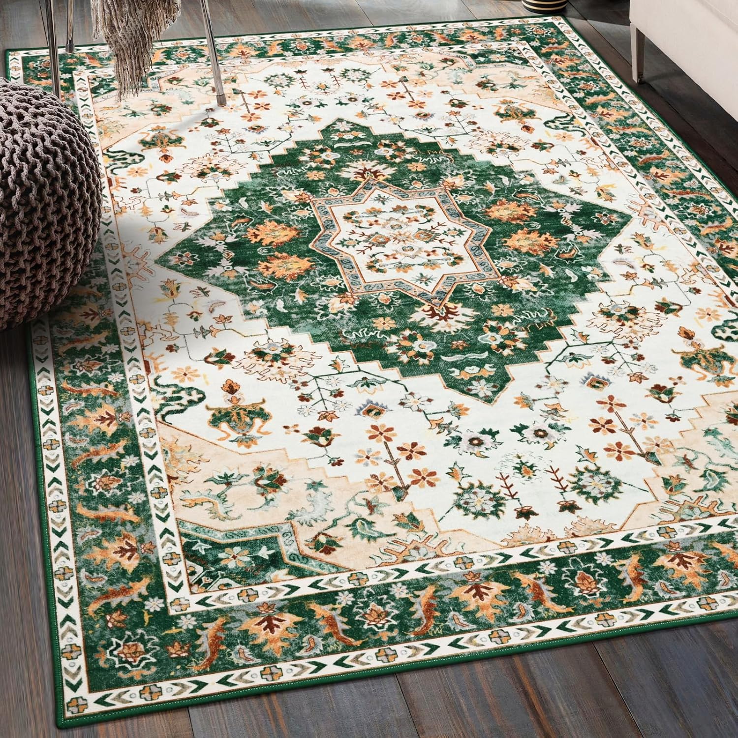 Amearea Vintage Design Area Rugs for Living Room, 5x8 Soft Carpet
