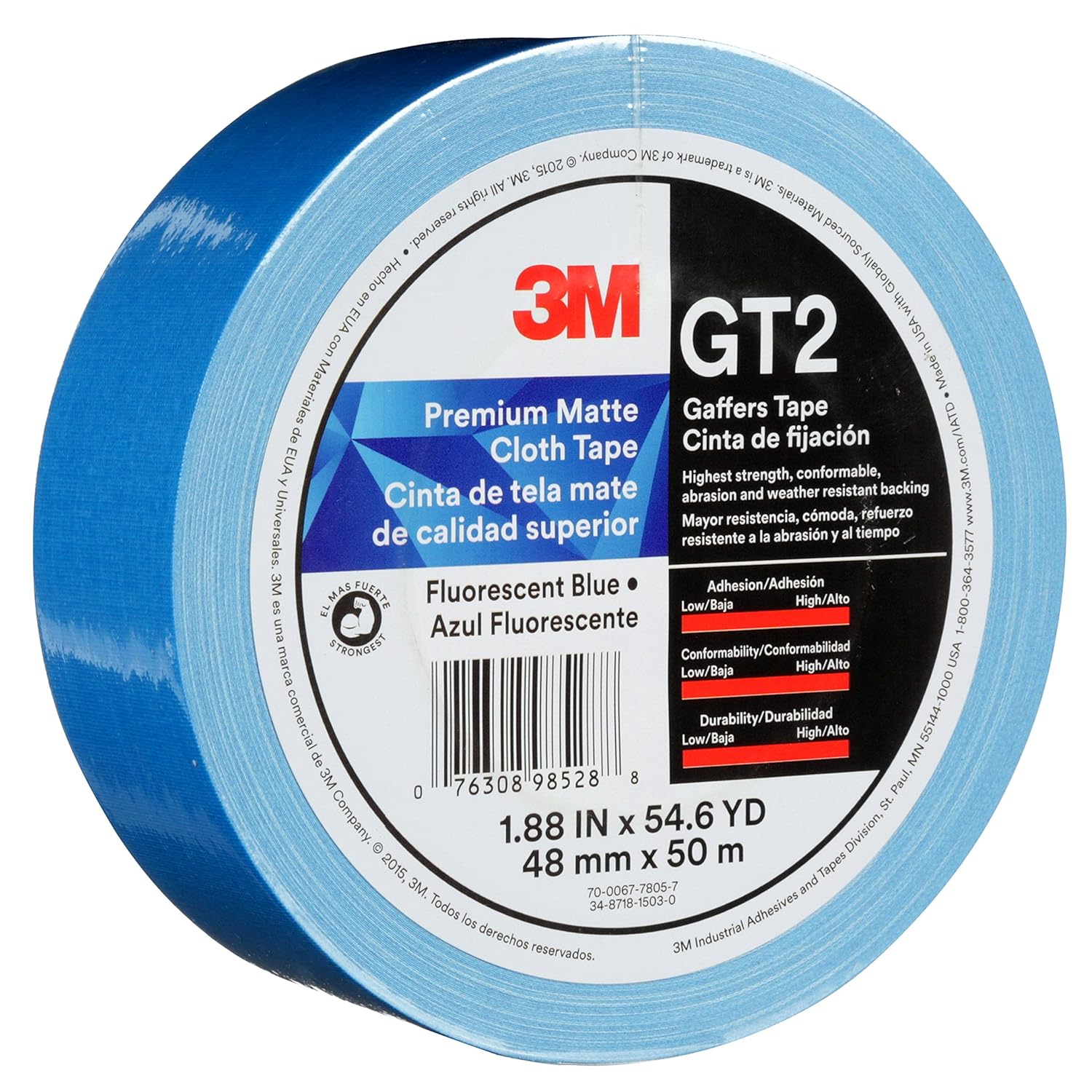 3M Premium Matte Cloth Gaffers Tape GT2 for Arts and Entertainment