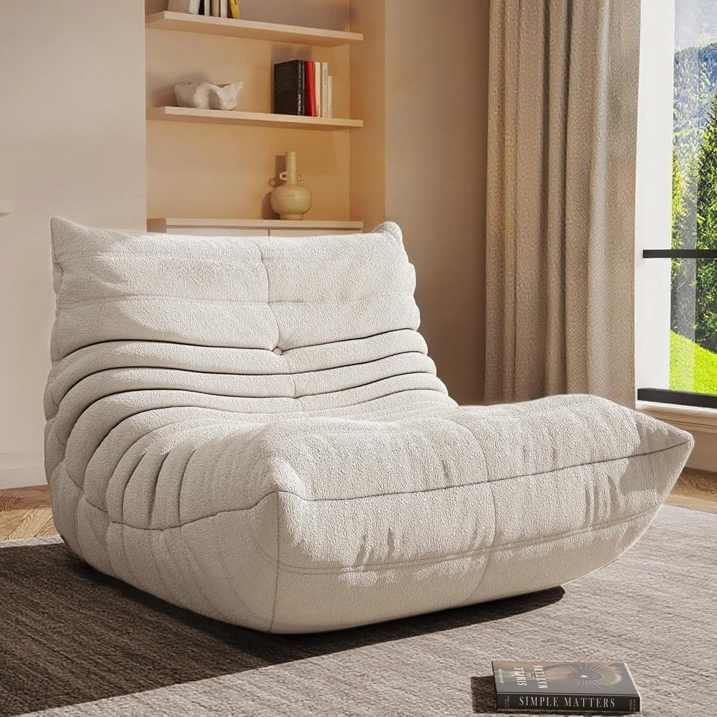 Oversized Bean Bag Chair for Living Room with Memory Foam Comfort