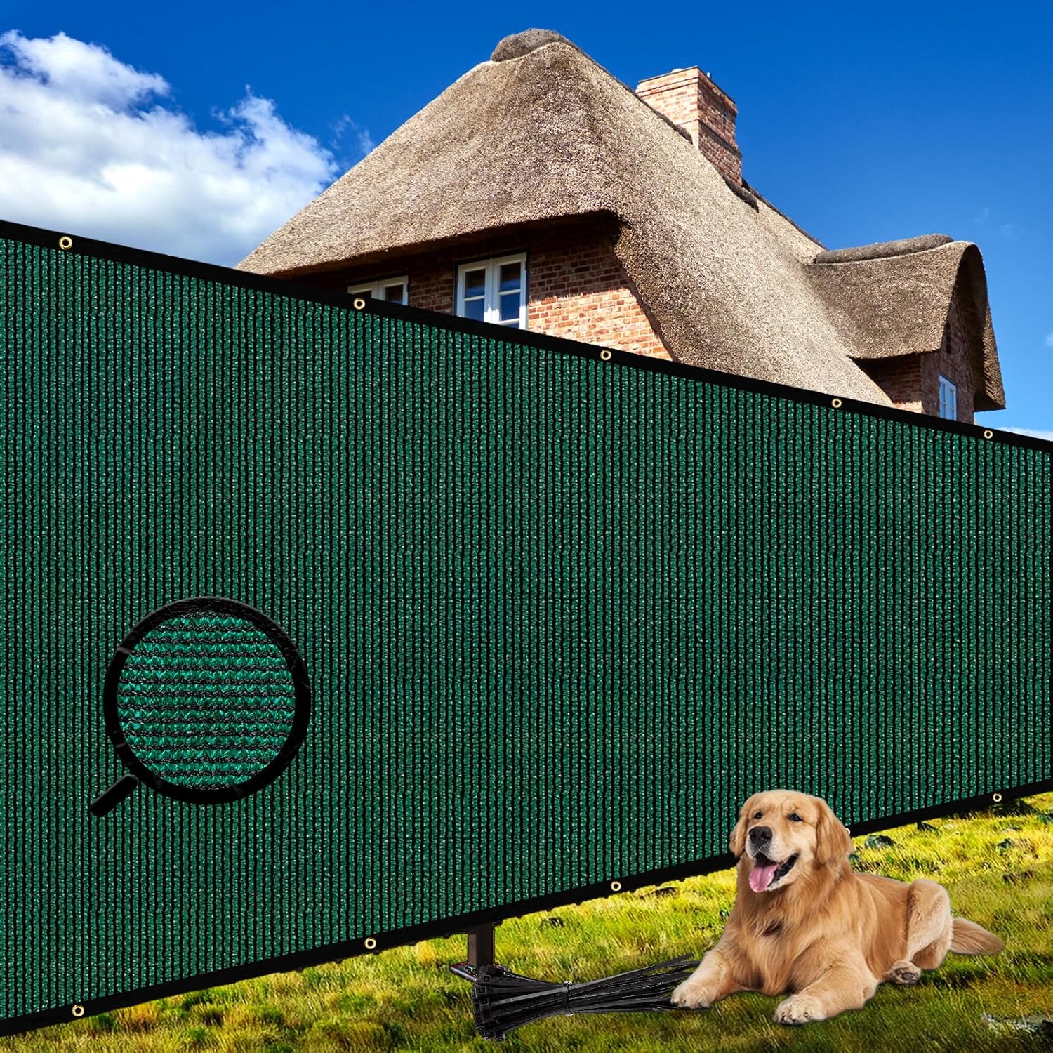 Shade&Beyond 5ft X 50ft Customized Privacy Screen for Outdoor Use