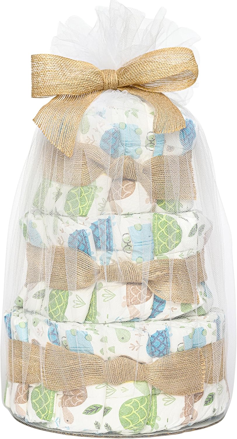 Handmade Diaper Cake with Clean Conscious Diapers and Wipes