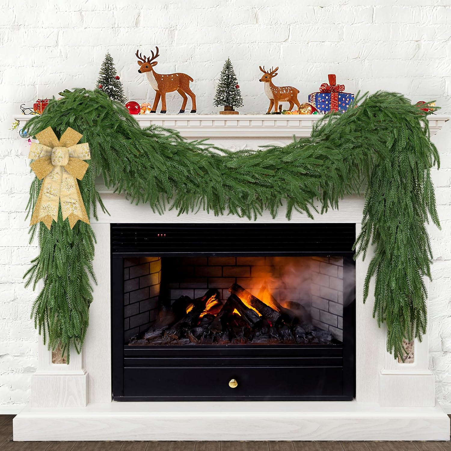 Norfolk Pine Garland 4 Pcs 5Ft Faux Christmas Greenery Decor